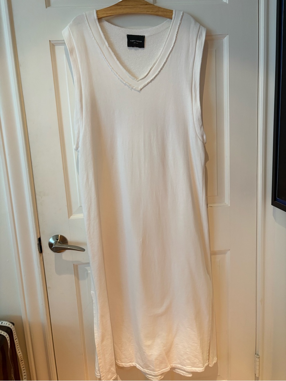 Sleeveless White Maxi Dress with V-Neck